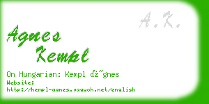 agnes kempl business card